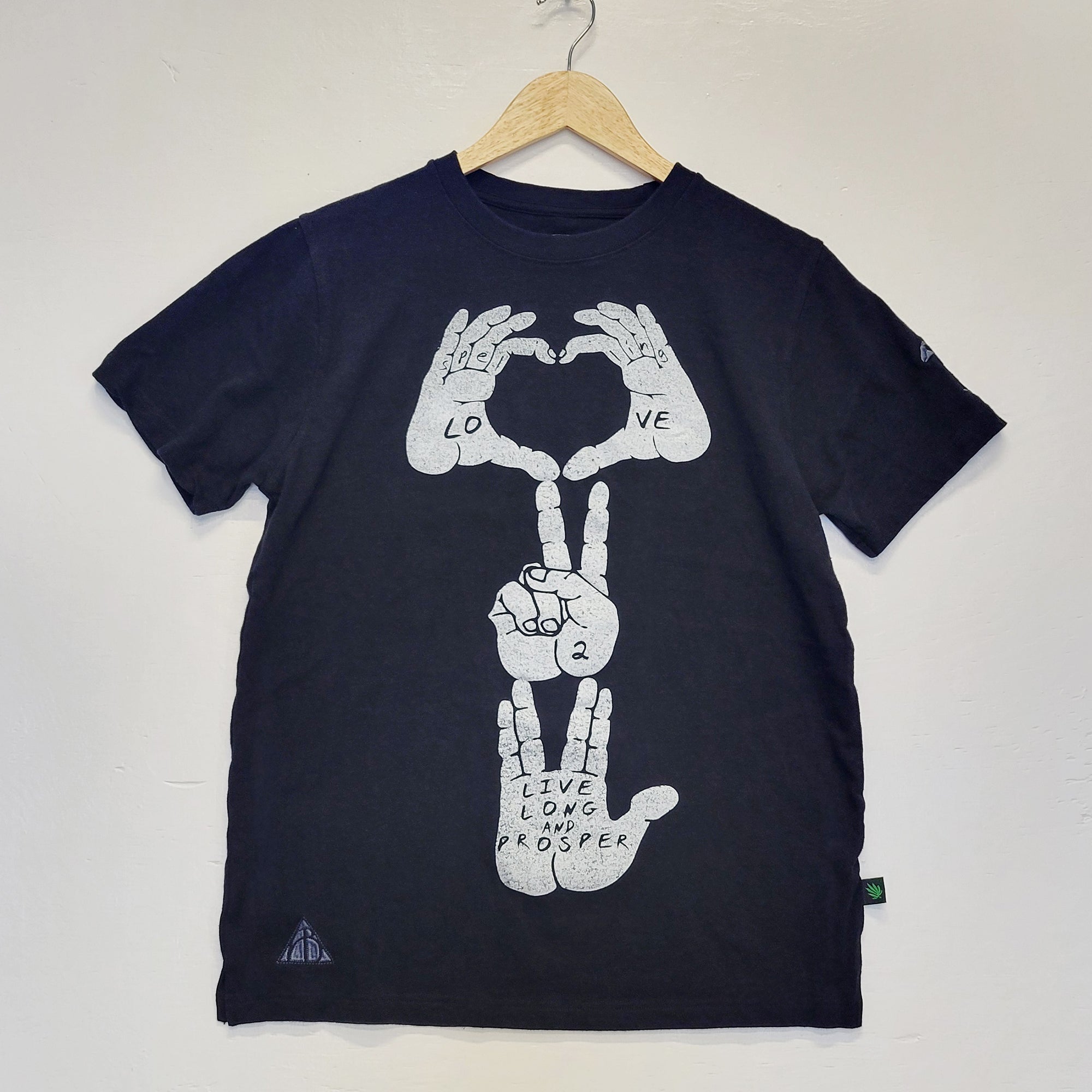 Love 2 Live Long & Prosper Tee - Black with White Print (Small)