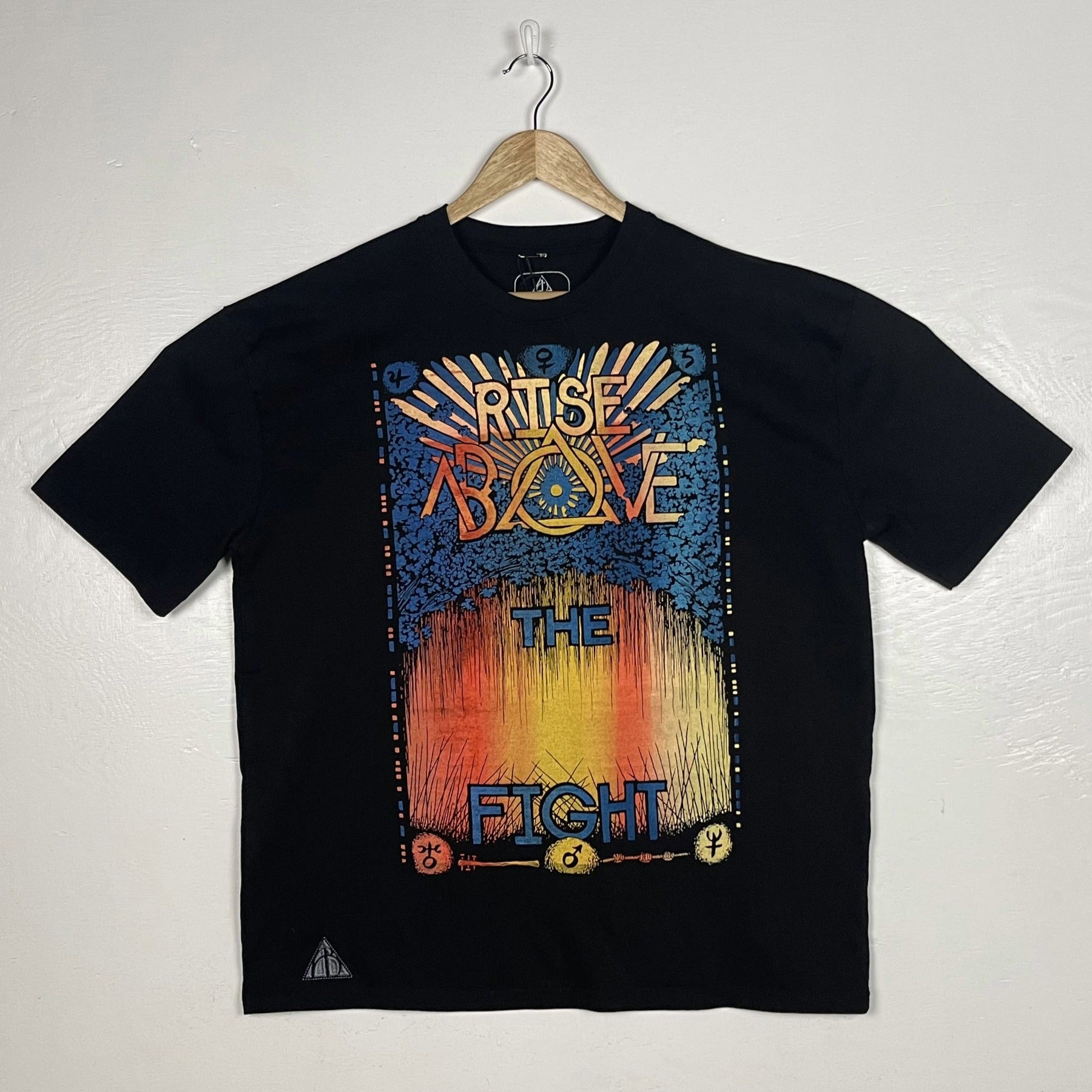 Rise Above the Fight - Black with Multicolor Split (Large)