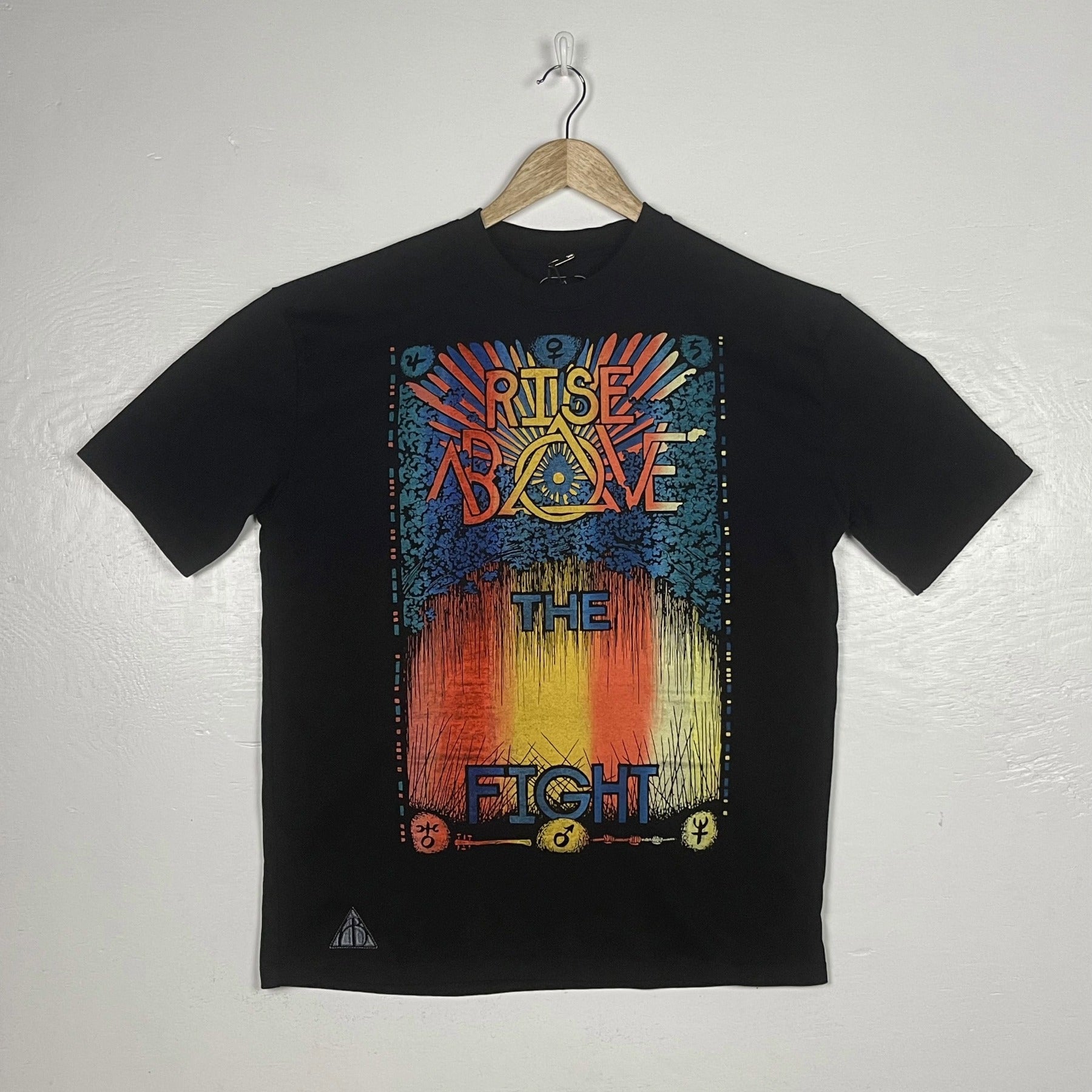 Rise Above the Fight - Black with Multicolor Split (Medium)