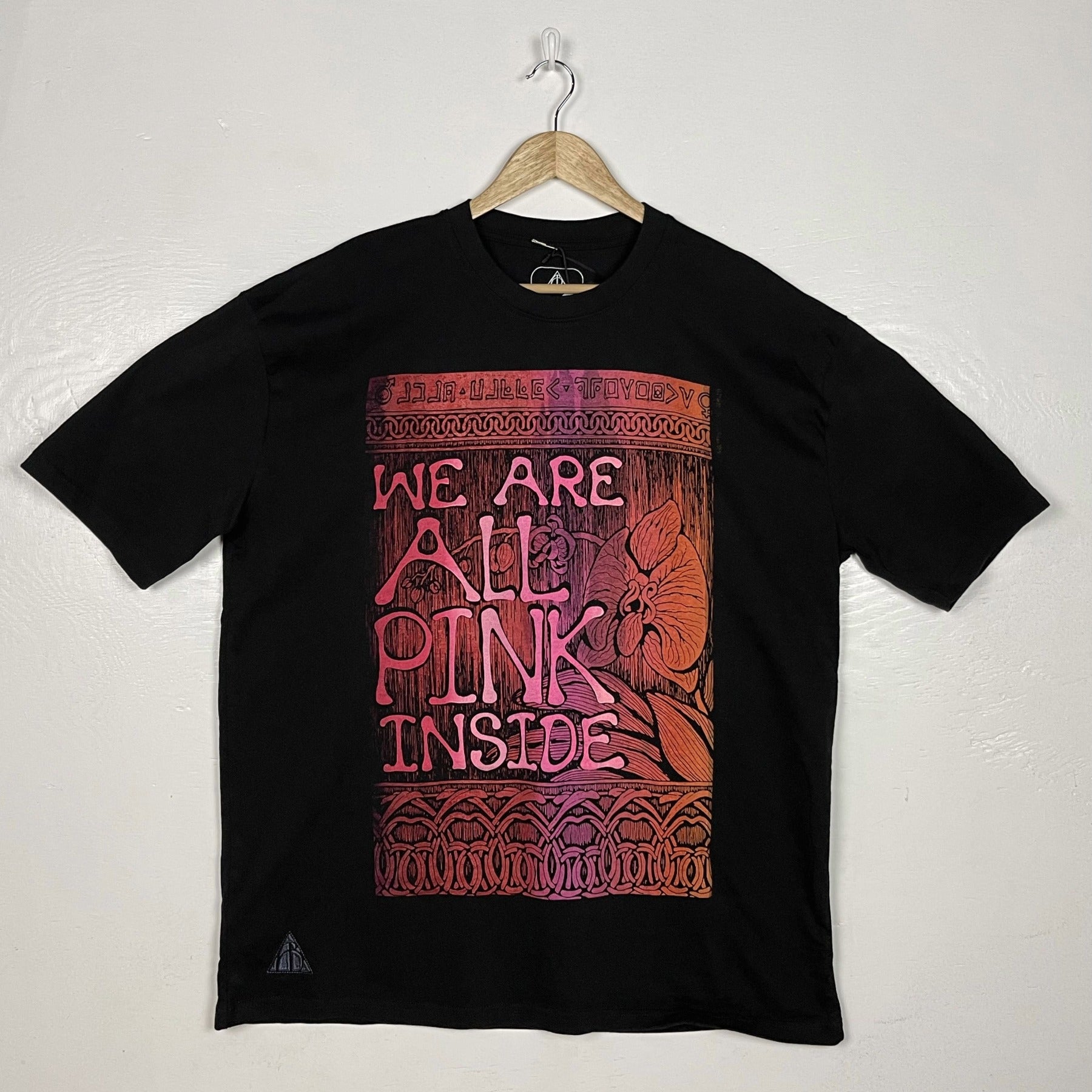 We R All Pink Inside Tee - Black with Double Split Print (X-Large)