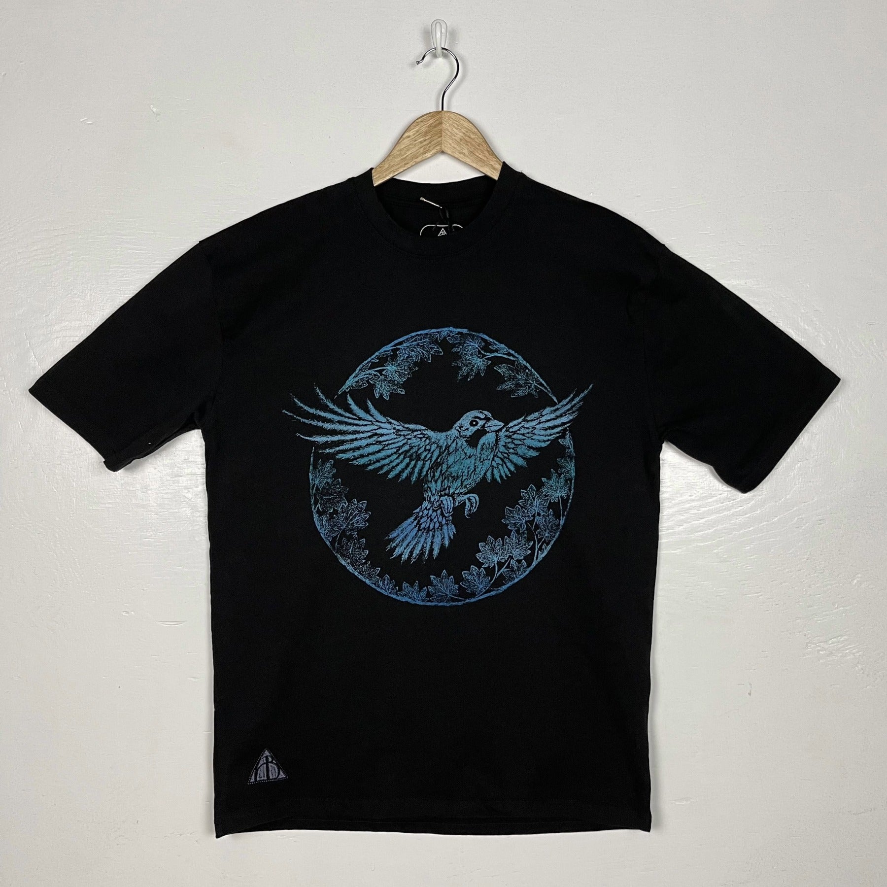 Blue Bird Tee - Black with Blue Split (Small)