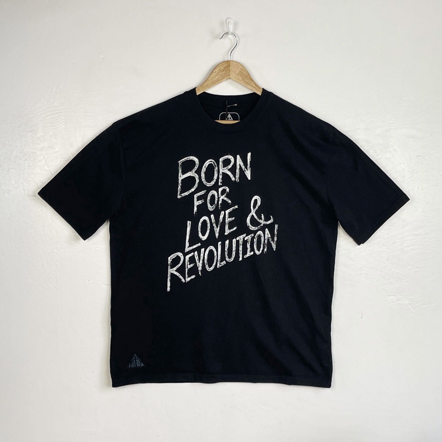 Love & Revolution Tee - Black with White Print (Large)