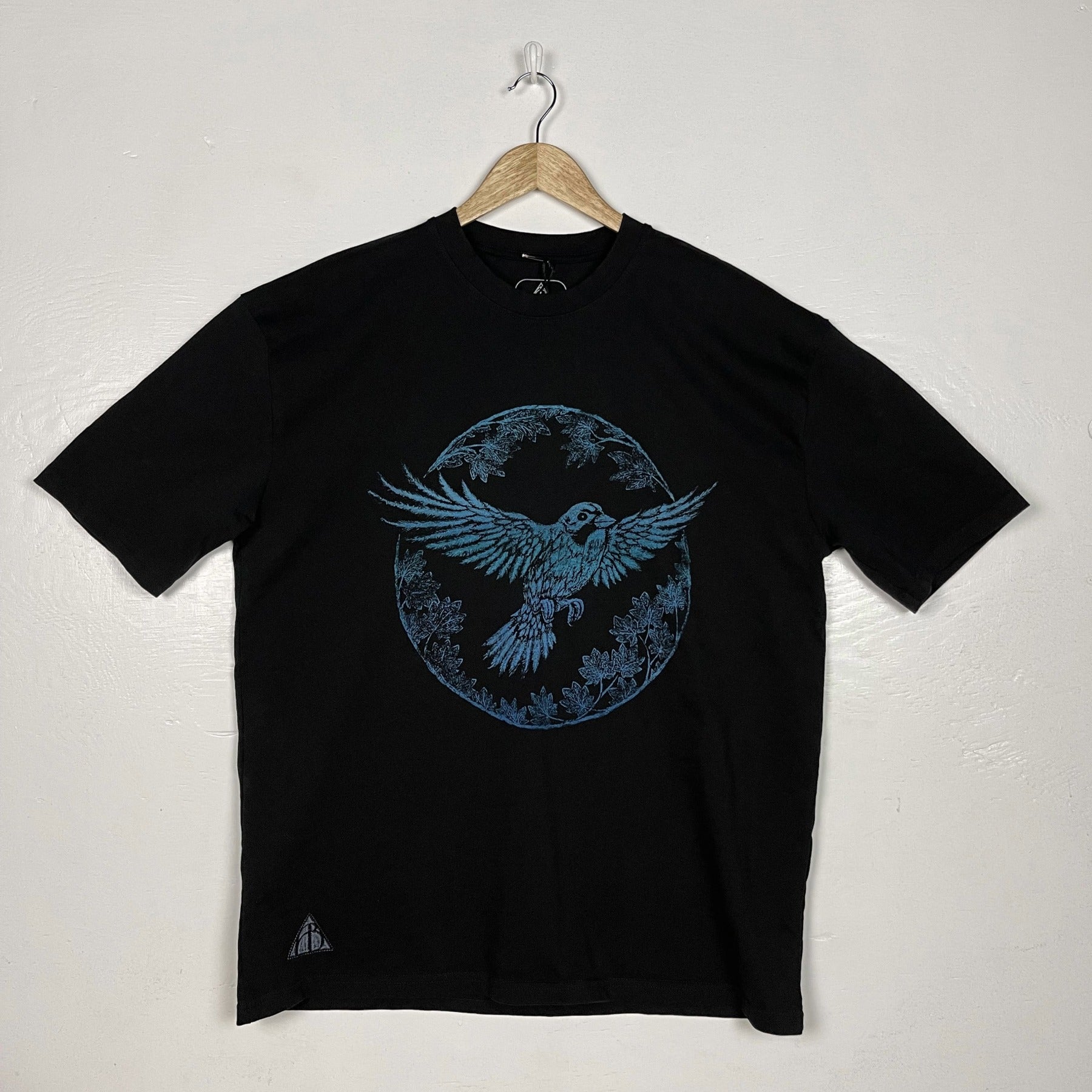 Blue Bird Tee - Black with Blue Split (Large)