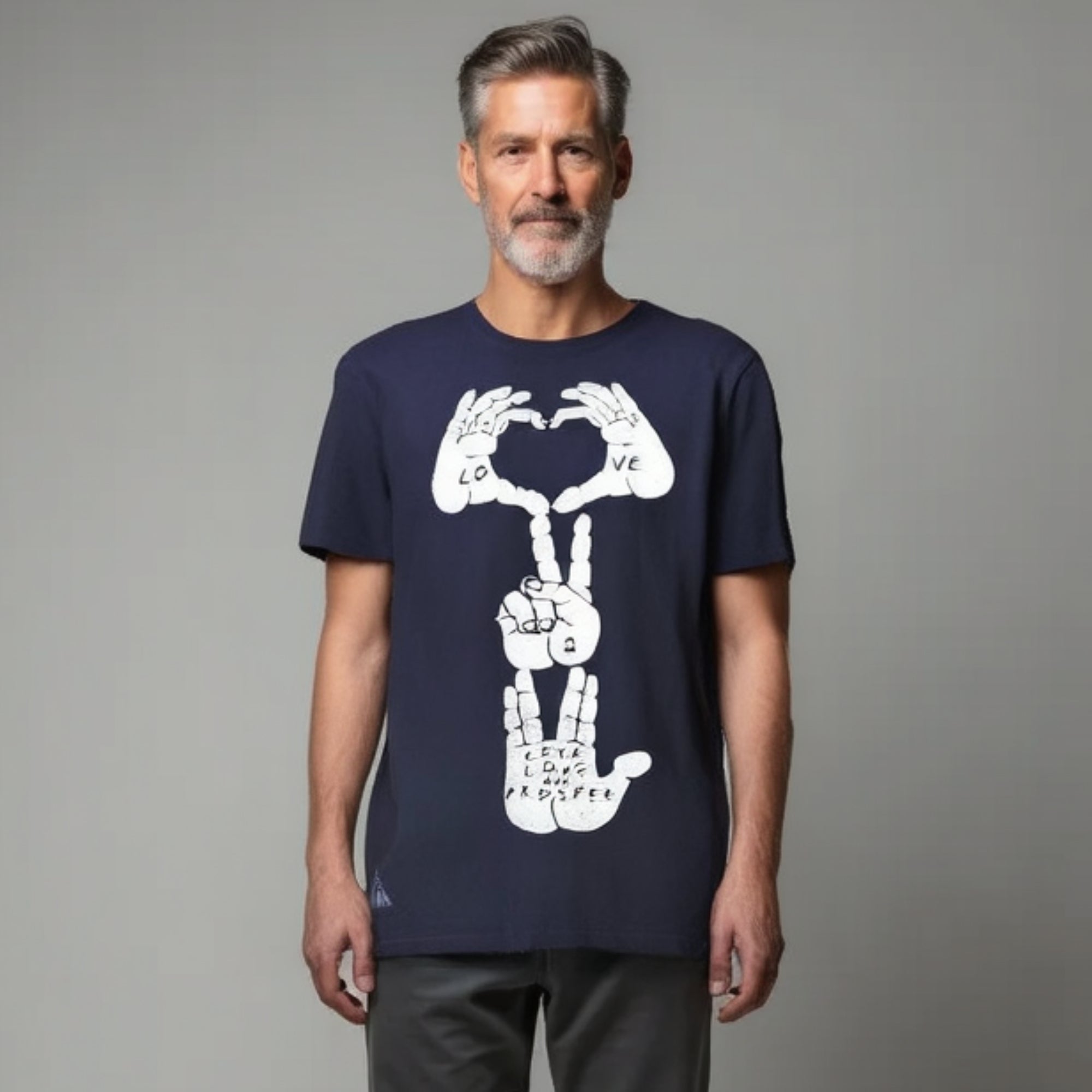 Love 2 Live Long & Prosper Tee - Black with White Print (Small)