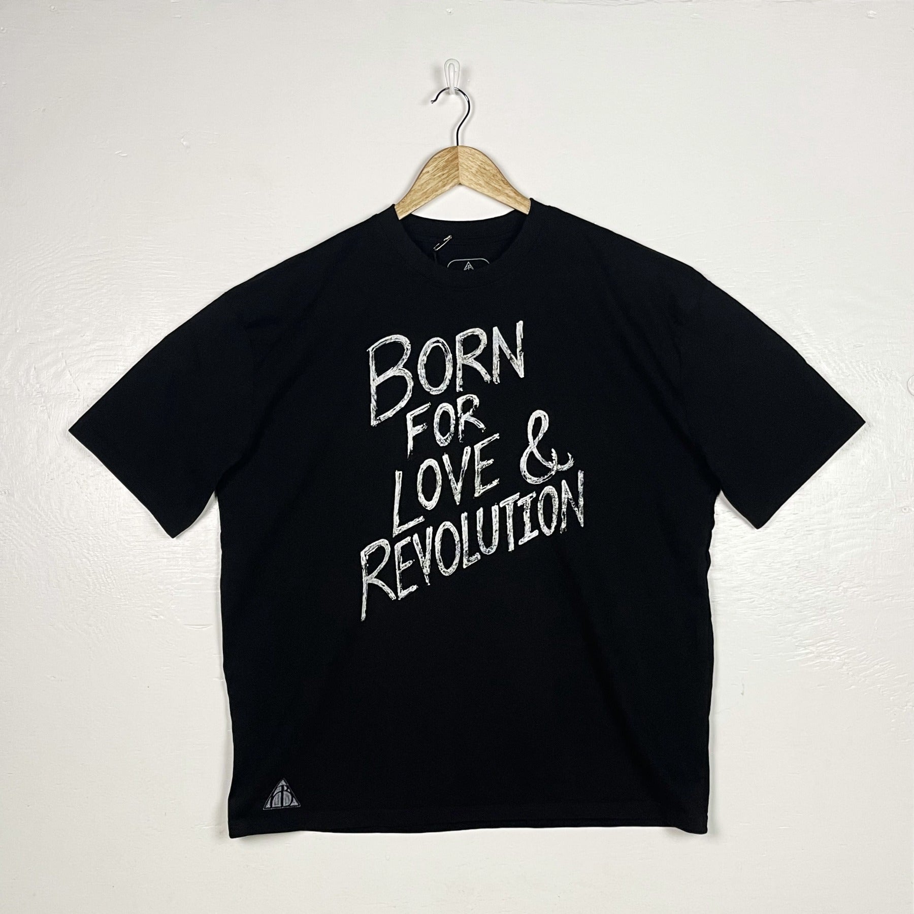 Love & Revolution Tee - Black with White Print (Large)