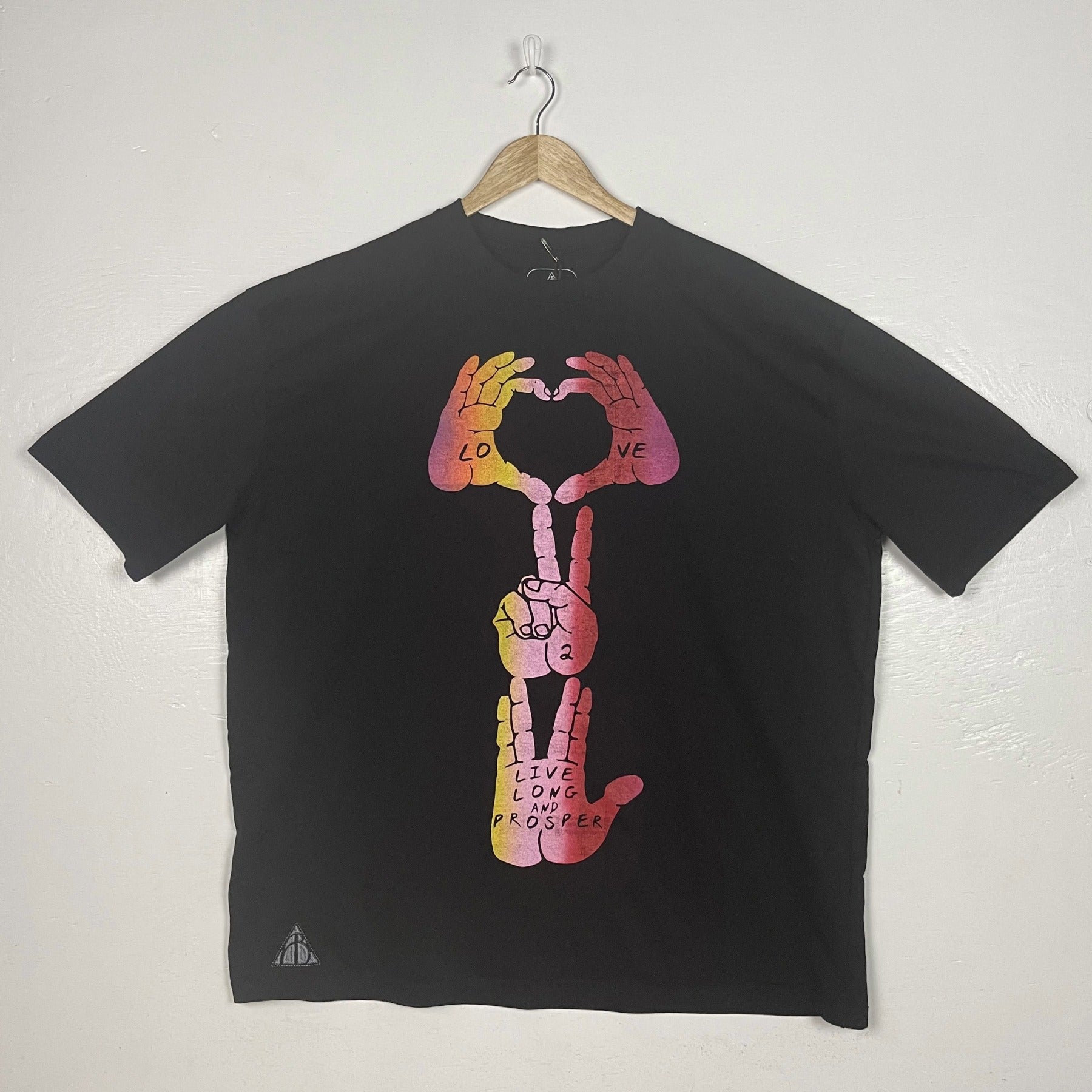 Love 2 Live Long & Prosper - Black with Multicolour Split (X-Large)