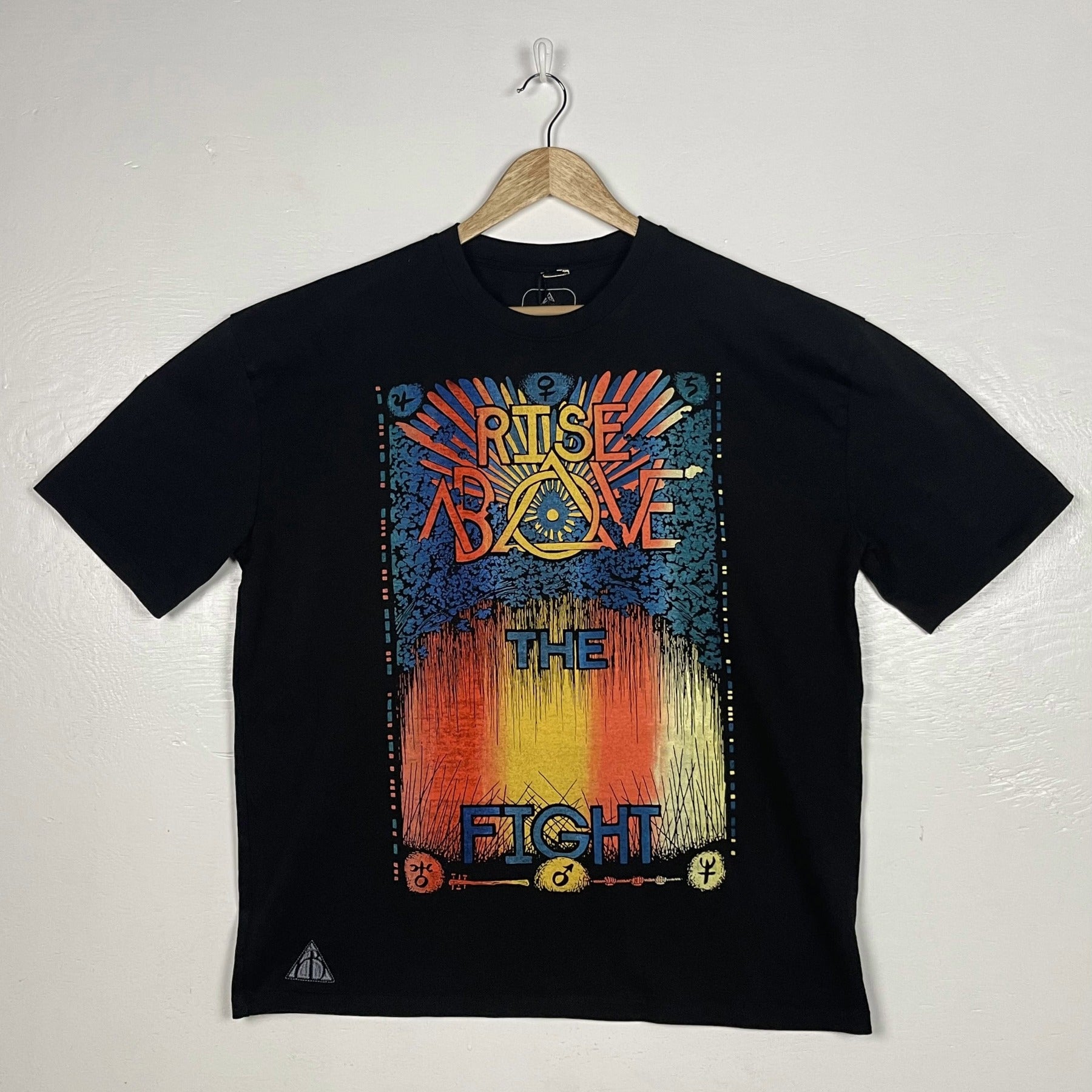 Rise Above the Fight - Black with Multicolor Split (Large)