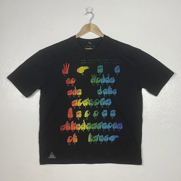 No Words Left - Black with Rainbow Split (Large)