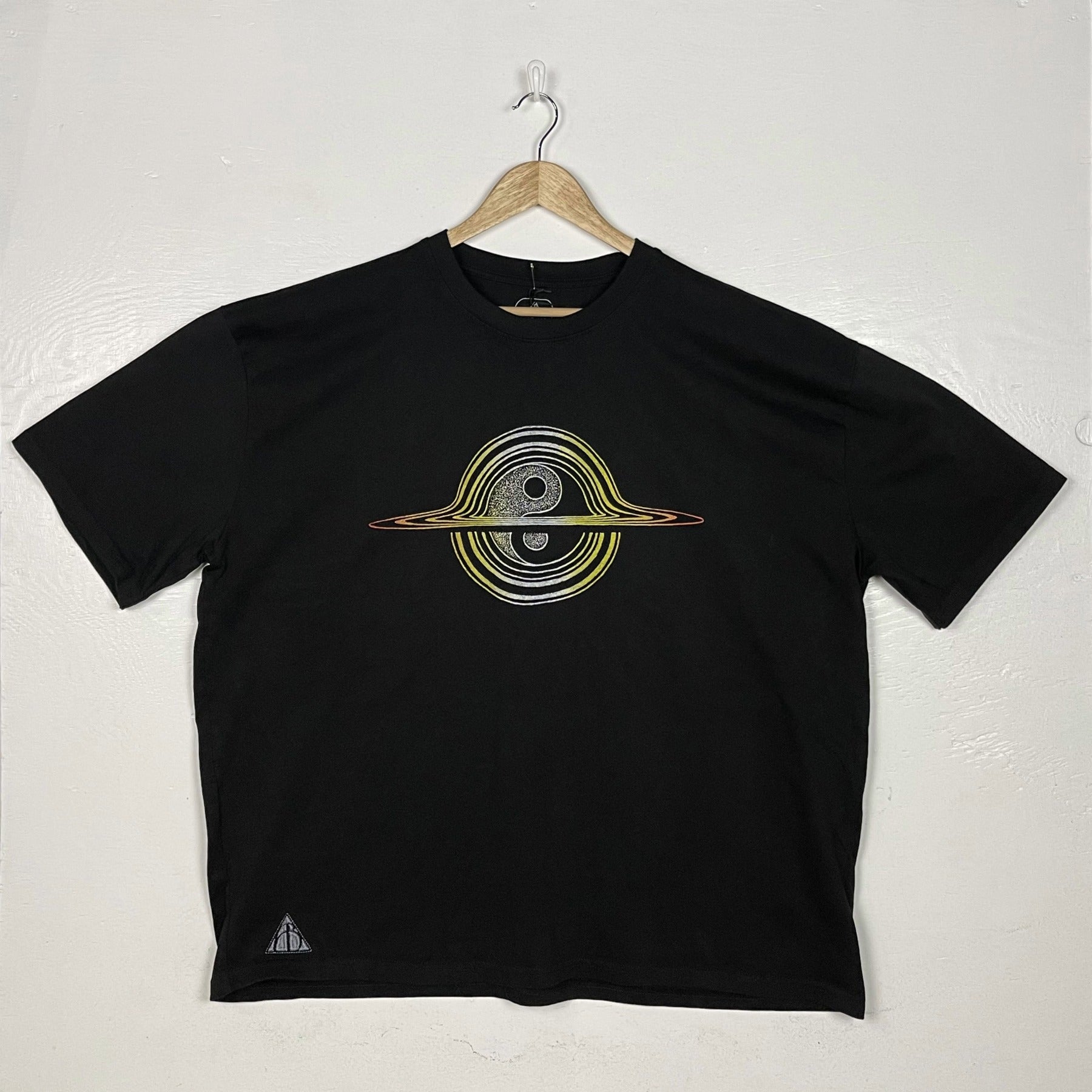 Everything Cycles Tee - Black with Yellow & Orange Split Print (XX-Large)