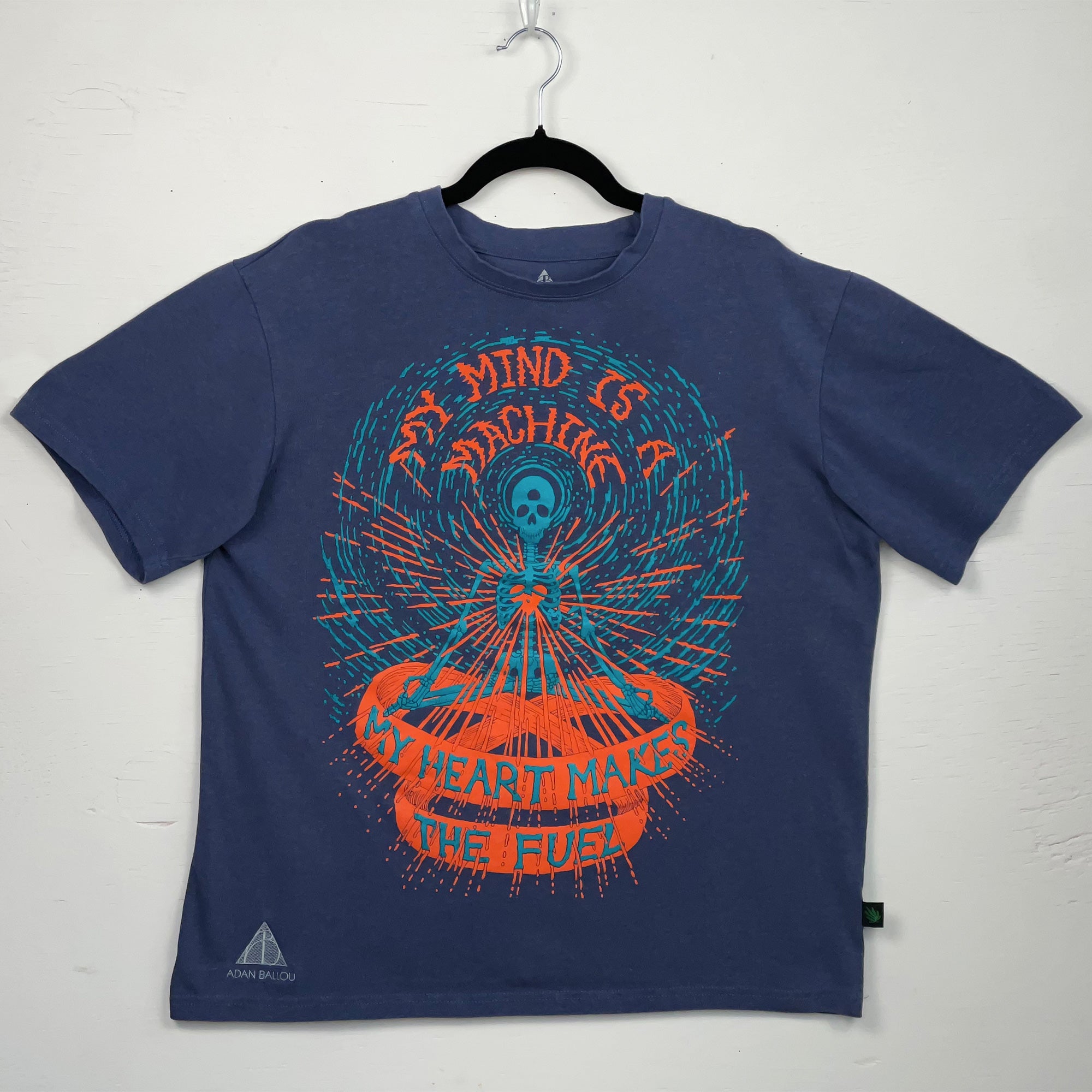 My Mind is a Machine, My Heart Makes the Fuel Navy Tee